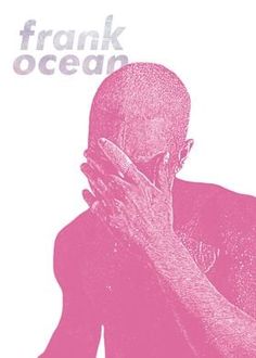 a man is holding his hands to his face with the words frank ocean on it