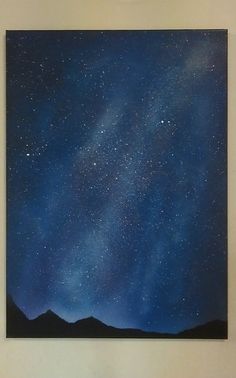 a painting of the night sky with stars