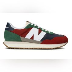 New Balance 237 Red Green Navy Mens 9.5 Nwob New Balance 237, New Balance 998, Mens New Balance, New Balance Blue, Shoes New Balance, Mens Footwear, Racing Shoes, Neutral Running Shoes, Green Sneakers