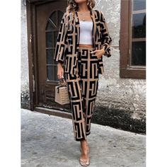 -Item Id 27735123 -Color: Black -Style: Casual -Pattern Type: Geometric, All Over Print -Pants & Tops Material: Fabric -Top Type: Blouse -Pants & Tops Composition: 100% Polyester -Bottom Type: Pants -Pants Body: Unlined -Sleeve Type: Drop Shoulder -Fit Type: Regular Fit -Fabric: Slight Stretch -Care Instructions: Machine Wash Or Professional Dry Clean -Sheer: No **Open To Offers!!!** **Bundle To Save More** **30% Off Bundles Of 2 Or More Items!!** ***Orders Go Out Within 5-10 Business Days!! Tha Blouse Pants, Print Pants, Classy Chic, Elastic Waist Pants, Colour List, Black Style, Chic Boutique, Printed Pants, Waist Pants