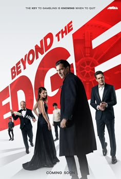 a movie poster for the film beyond the edge with people in suits and ties standing around