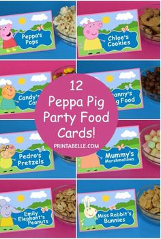 peppa pig party food cards and place cards for peppa's first birthday