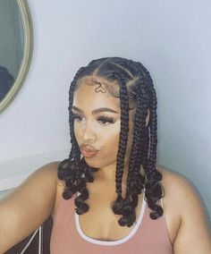 Braids For Black Hair Quick, Big Coi Leray Braids, Coi Braids With Curls, Coi Leray Box Braids, Braided Hairstyles For Black Women With Short Hair, Coi Leray Braids Short, Summer Box Braids Ideas, Cute Big Braids Hairstyles, Braids Hairstyles Short Hair Black Women