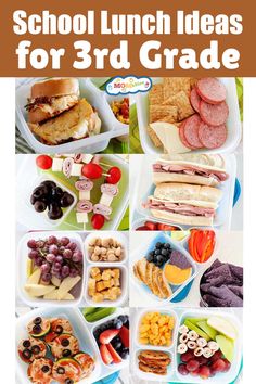 different school lunch bento boxes that are perfect for 3rd graders from sandwiches, to cheese and crackers, to skewers and so much more On The Go Lunches For Kids, Easy Kid School Lunches, 3rd Grade Lunch Box Ideas, Simple Kids Lunch Ideas For School, Lunch For Kids Summer, Kid Packed Lunch Ideas, Summer Camp Lunch Ideas For Kids, Easy Summer Lunch Ideas For Kids, Healthy Kid Lunches For School