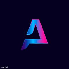 the letter logo with blue and pink colors on a dark background, suitable to be used for