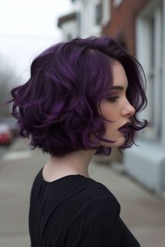 Fun Hair Color In Your 30s, Midnight Purple Hair, Professional Hair Color, Peinados Fáciles Para Cabello Corto, Hair Haircuts