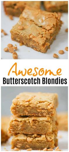 some kind of dessert that is made with butterscotch blondies and almonds