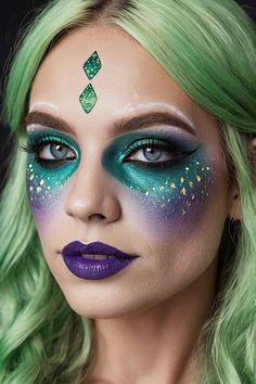 63 Halloween Makeup Ideas for Any Themed Party in 2024 Cool Face Paint, Halloween Makeup Diy