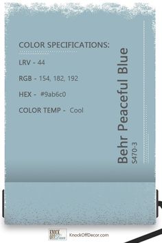 a blue ticket with the words color specfications on it