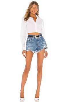 Women's What to Wear on a Beach Trip | Fall 2024 Collection | Free Shipping and Returns! | REVOLVE Levis 501 Original, Lace Trim Top, Levi's 501, Distressed Jean Shorts, Levi Shorts, Denim Design, Distressed Denim Shorts, Revolve Clothing, Levis 501