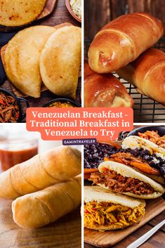 several different types of breads and pastries