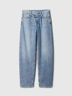 High Rise Crossover Barrel Jeans | Gap Crossover Jeans, Barrel Jeans, Jeans Look, Brand Collaboration, Denim Patchwork, Break In, Cut Loose, High Rise Jeans, Stretch Jeans