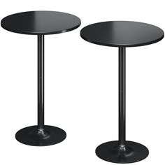 two black tables sitting next to each other