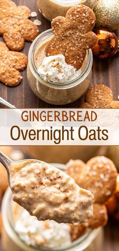 gingerbread overnight oats are an easy breakfast for the whole family and they're ready to eat