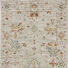 an area rug with various colors and designs