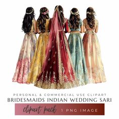 Indian Bride in Red Lehenga with Bridesmaids Clipart | Pastel Sarees | Wedding Art ♥️✨ Add elegance and tradition to your wedding designs with this beautiful Indian Bride & Bridesmaids Clipart! Featuring a stunning back view of a bride dressed in a gorgeous red lehenga, surrounded by her bridesmaids in soft, pastel-colored sarees, this illustration captures the beauty of an Indian, Hindu, or Desi wedding. Perfect for brides, wedding planners, and designers, this clipart brings an exquisite touch Bride In Red Lehenga, Indian Wedding Bridesmaids, Bridesmaid Indian, Indian Wedding Sari, Pastel Bridesmaids, Red Wedding Dress, Wedding Sari, Hindu Bride, Red Lehenga