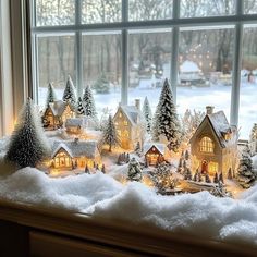 Christmas Crib Ideas, Cozy Winter Vibes, Christmas Entry, Snowy Village, Christmas Tree Village, Christmas Dreaming, Christmas Village Houses, Christmas Village Display, Easy Christmas Decorations