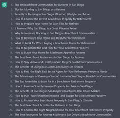 the top 10 real estate communities for sale in san diego, california infographical