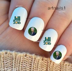 Image result for jill stein nail art Wedding Mani Pedi, Symbol Nail Art, Work Appropriate Nails, Anime Gothic, Fish Nails, Nails 2016