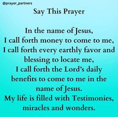 a blue background with the words say this prayer