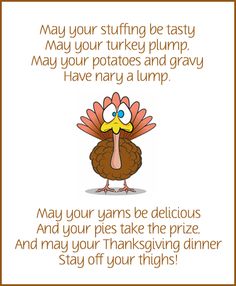 a thanksgiving card with a turkey saying