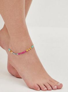 FIT Measures 10. 5” length, 3” extender. . MATERIALS + CARE Base metal and beaded. . Imported. DETAILS High shine finish. . Beaded accents. . The best plus size women's Beaded Anklet - Gold Tone & Multi Color in multi. Torrid is your destination for the freshest spring and summer styles. Anklet Gold, Multicolor Jewelry, Beaded Anklet, Beads Bracelet Design, Color Jewelry, Fitted Wedding Dress, Beaded Anklets, Summer Styles, Diy Hair Bows