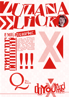 a poster with different types of letters and numbers in red, white and black colors