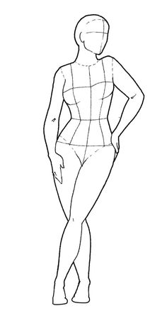 an outline drawing of a woman's body