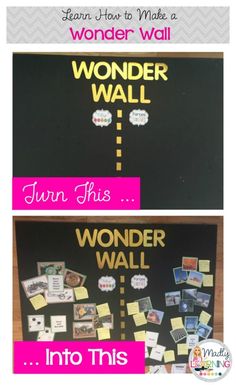 the wonder wall has been made into a bulletin board