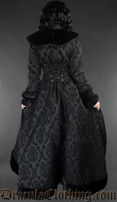 Fantasy Coat, Dracula Clothing, Evil Princess, Walburga Black, Metal Outfit, Creepy Spider, Princess Coat, Wardrobe Wishlist, Elegant Coats