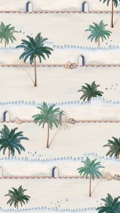 palm trees on the beach with white sand