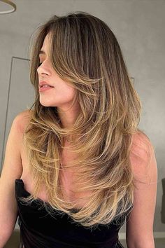 Long Hair with Visible Layers Summer Hair Trends, Easy Hairstyles For School, Summer Haircuts, Haircut Inspiration, Long Wavy Hair