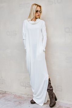 NEW Off White Sweater Dress / Knit Maxi Dress / Women Maxi Dress / Plus Size Dress / Extravagant Dress / Winter Wool dress #35304 This very stylish wool maxi dress will impress you as you can wear it everywhere ! It can be your look at a business meeting, or at a party, or wear it on a leisurely Sunday walk. Perfect for all times and suitable for any body type ! Dear Plus Size ladies....this will be your favorite ...! NOW AVAILABLE IN A LOT OF COLORS IN WARM SOFT KNIT FABRIC : Black, Off White, White Long Sleeve Maxi Dress For Winter, White Fitted Winter Maxi Dress, White Fitted Maxi Dress For Winter, Fitted White Maxi Dress For Winter, White Winter Maxi Dress, Winter Daywear Maxi Length Dress, Winter Daywear Dresses Maxi Length, Winter Daywear Maxi Dress, Solid Long Dress For Loungewear