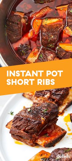 the instant pot short ribs are ready to be eaten