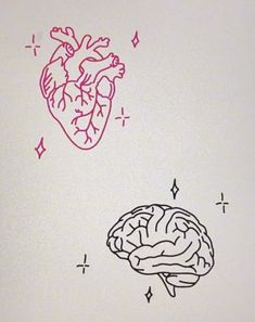 a drawing of a human heart and a brain with arrows pointing to the left side