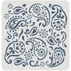 the stencil is designed to look like an ornate design with flowers and swirls