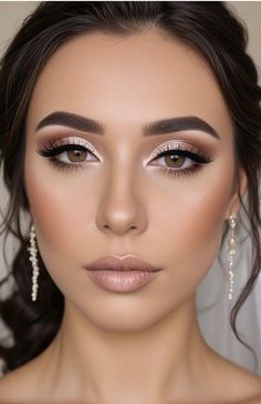 Make Up Wedding Brown Eyes, Wedding Makeup Dark Hair, Makeup For Wedding, Make Up Wedding, Glam Bride Makeup, Wedding Brown, Skincare Favorites, New Year's Makeup