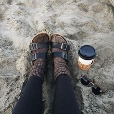 Birken Stock Outfit, Birkenstocks Shoes, Sandals With Socks, Chilly Morning, Birkenstock Sandals, Chilly Weather