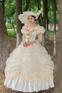 Champagne Medieval French Court Embroidery Vintage Lolita Victorian Dress – LolitaInside French Dress Vintage, French Traditional Clothing, French Traditional Dress, Traditional French Clothing, Vintage French Dress, White Victorian Dress, Beige Clothes, Victorian Outfits, French Dresses