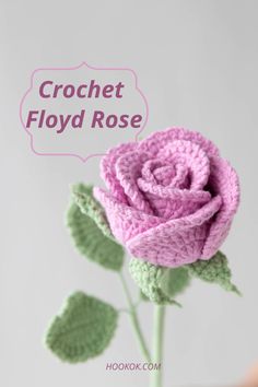 a crocheted flower with the words crochet floyd rose written above it