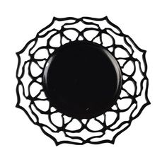 a black circular object on a white background