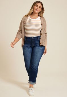 Maurices Plus Size, Feel Pretty, A Plus, Straight Jeans, Mid Rise, Cuff, Plus Size, How To Wear