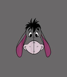 a cartoon rabbit with black hair and pink ears looking at the camera while standing in front of a gray background