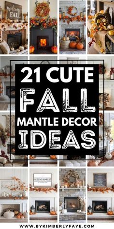 Cute Fall Mantle Decor Ideas Fall Entryway Decor, Fall Entryway, Fall Mantle, The Mantle, Fire Places, Halloween Decorations Diy Outdoor, Diy Thanksgiving, Unique Fall