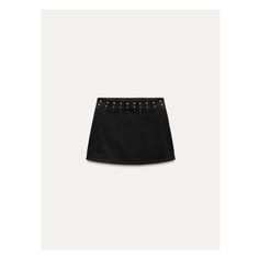 High waisted skirt with stud appliqués. A-line silhouette. Side zip closure. Chic Black Zara Mini Skirt, Zara Black Mini Skirt, Zara Black Mini Length Skort, Zara High-waist Lined Skort, Zara Black Lined Mini Skirt, Rok Mini, Studded Denim, Shirt Blouses Tops, Blouse Pants