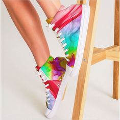 Trendy High tops shoes for women. Cool sneakers for girls. Part of the Dopamine Fashion Series of activewear clothing and casual shoes from WickedYo. Designed by Jooots. Happiness shoes to play, chill and dance. "Colorfall", this design's name, captures the sense of a waterfall of colors. which is how one can describe this cascade of colors. The beauty of Pour Art Design, now in fashion sneakers and activewear. Designer, one-of-a-kind athletic leisure wear sneakers, custom designed with graphics High Tops Shoes, Sneakers For Girls, Cool Sneakers, Dance Sneakers, Pour Art, Country Gifts, Pouring Art, Sneakers Women, Canvas Shoes Women