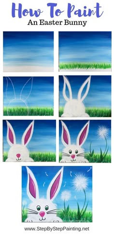 how to paint an easter bunny with step by step pictures and instructions for painting it