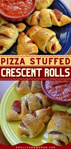 PIZZA STUFFED CRESCENT ROLLS, holiday party, easy appetizer recipes Pizza Stuffed Crescent Rolls, Pepperoni Crescent Rolls, Crescent Roll Recipes Appetizers, Stuffed Crescent Rolls, Crescent Roll Pizza, Small Town Woman, Crescent Recipes, Resep Diet