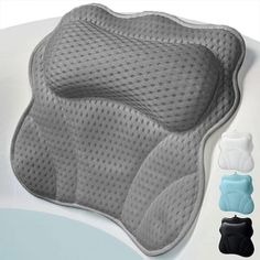 Indulge in ultimate comfort and relaxation with our innovative Thick Padded Ergonomic Bath Pillow, designed with FlexComfort Technology to provide superior support and contouring to your body. With its ergonomic design, slip-resistant suction cups, and breathable 4D mesh material, this bath pillow cradles your head, neck, and back for a spa-like experience in the comfort of your own home. Machine washable and quick-drying, this luxurious bath pillow is the perfect accessory for any tub or spa, ensuring a comfortable and rejuvenating bathing experience every time. Color: Gray. Bathtub Pillow, Bath Pillow, Tub Cleaner, Bath Pillows, Bath Hardware, Bathtub Accessories, Head And Neck, Mesh Material, Wash Bags