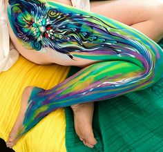 Back Body Art Paint, Festival Body Art Paint, Unicorn Body Painting, Body Paintings Female Model, Make Up Ideas, Art Student, Editorial Makeup, Realistic Drawings